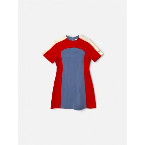 Vintage FILA Color Block Mini Φόρεμα Κόκκινο/Μπλε 
